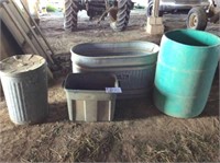 Water trough, tote, galvanized can, & barrel