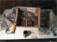 Box of misc sockets & other tools plus assorted