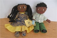 Pair of Ethnic Dolls 11" Tall
