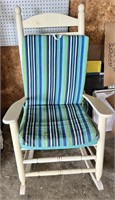 White Rocking Chair w/Seat Cushion