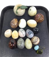 (17pc) Polished Mineral Eggs & Fruit