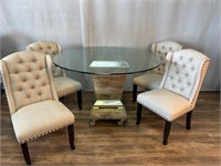Macy's Marais Mirrored Dining Table w/4 Chairs