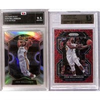 (2) Graded 2020-21 Zion Williams Cards Graded 9.5