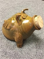 Pottery Flying Pig Jar