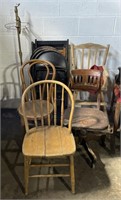 (H) Dining Chairs 37 1/2”-32”  and Lamp 53”