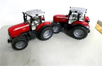 2 Massey 7480 Plastic Tractors 10"L