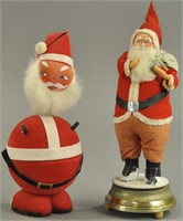 ROLY-POLY SANTA CANDY CONTAINER W/ MUSICAL SANTA