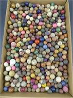 LARGE QTY UNCOUNTED CLAY MARBLES