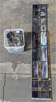 (L) Stained glass pieces 39x8in largest