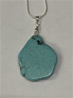 Turquoise Freeform Gemstone w/ Chain