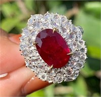 3.21ct Natural Pigeon Blood Ruby Ring, 18k gold