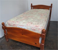 Wood Twin Bed Frame with Mattresses