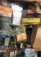 BOX OF ASSORTED NAILS SCREWS OTHERS