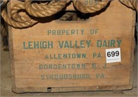 Lehigh Valley Dairy wooden crate full of rope