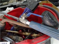 Empty DeWalt Case & Bucket of Hand Tools