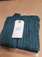 hand knit leg warmers green