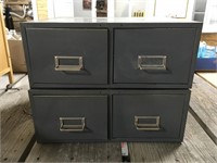 2 Metal Index Card File Cabinets