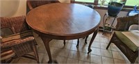 Antique Oak Table with Queen Ann Legs