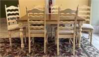 Nice Wood Table w/ 6 Floyd Evans & Assoc. Chairs