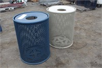 (2) Rubber Coated Metal Recycling/Garbage Bins