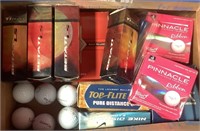 Box With Assorted Golf Balls- Many Are New