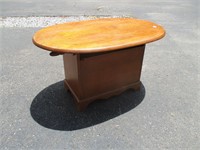 Oval Table with Flip Top Storage 23x35x20"