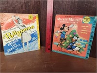 Pair vintage 45 records Polyanna, Disney Christmas