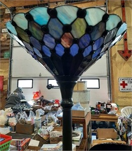Stained glass floor lamp, 70" tall
