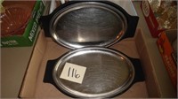 (2) Oval Sizzle Platters