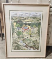 Signed framed farmhouse art work