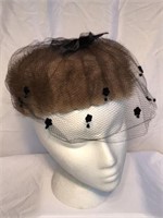Vintage Mink Fur Headband & Cover Girl Hat Box