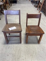 Children's wooden chair pair