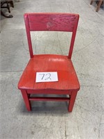 Child's wooden red chair