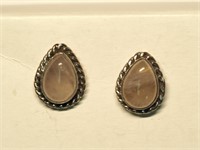 $140 Sterling Silver Rose Quartz Earrings (~3.4g)