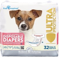 WF5864  Paw Inspired Female Dog Diapers, Small, 32