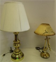 2 Brass Lamps - 1 Vintage
