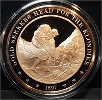 Franklin Mint 45mm Bronze US History Medal 1897