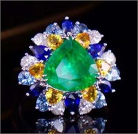 3ct Colombian Emerald Ring 18K Gold