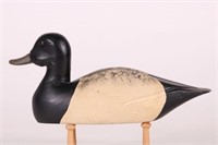 Miniature Bluebill Drake Duck Decoy by Unknown