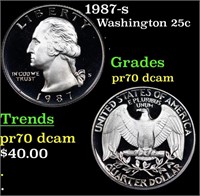 Proof 1987-s Washington Quarter 25c Grades GEM++ P