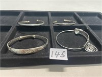 LOT OF SILVER  BANGLES