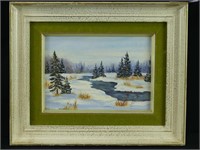 AUDREY HAMNA UNTITLED WINTER LANDSCAPE O/B