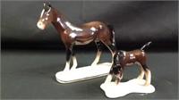 Pair of vintage porcelain horses