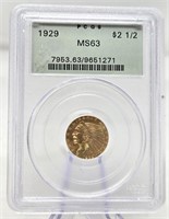 1929 $2 1/2 Gold MS 63