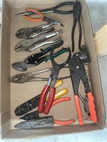 Vice grips, snips , misc tools
