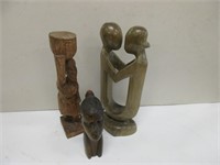 3 AFRICAN WOODEN CARVINGS
