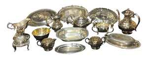 Lot of Assorted Silverplate Dishes