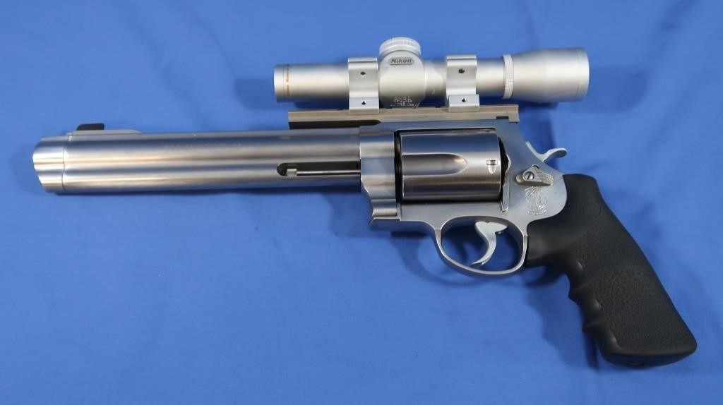 S&W 500 Mag Stainless Revolver w/Nikon Scope,