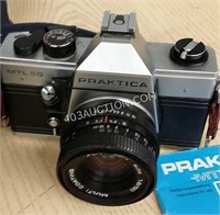 Praktica 35mm Camera with Case, Lenses and Flash