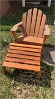 Adirondack chair and foot stool.